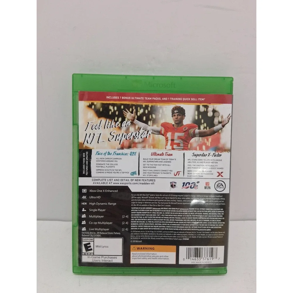 Madden NFL 20 Superstar Edition Xbox One Sports Game Patrick Mahomes NBA 2K18
